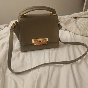 Zac Posen Womens Eartha Leather satchel shoulder hand bag beige/camel